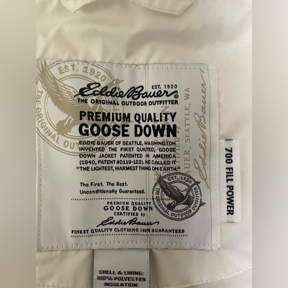 🍂Eddie Bauer Women's cream EB 700 Goose Down Puffer Vest - Picture 2 of 15